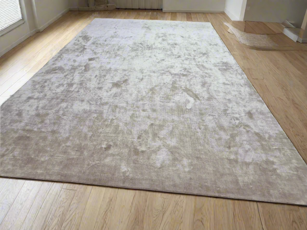 Pearl White Color viscose Silk Rug