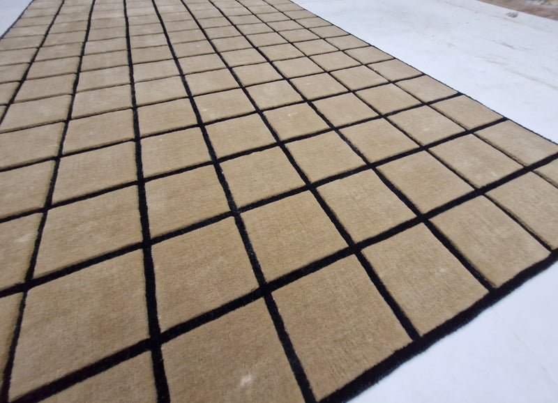 Brown Black Wool Area Rug