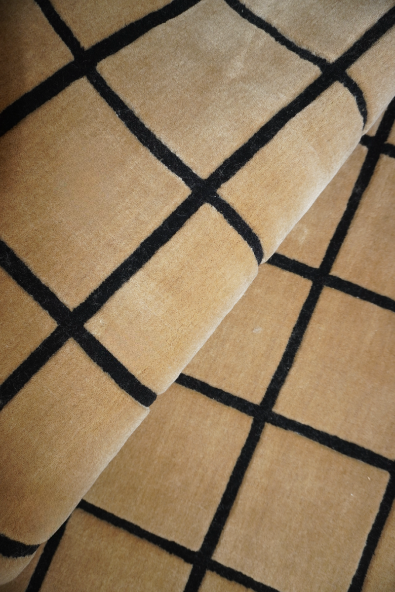 Brown Black Wool Area Rug