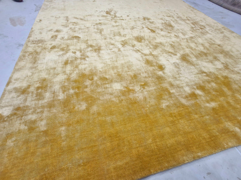 Turmeric yellow Hand-Loomed Viscose Silk Rug