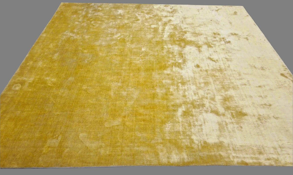 Yellow Hand-Loomed Viscose Silk Rug