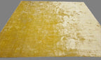 Yellow Hand-Loomed Viscose Silk Rug