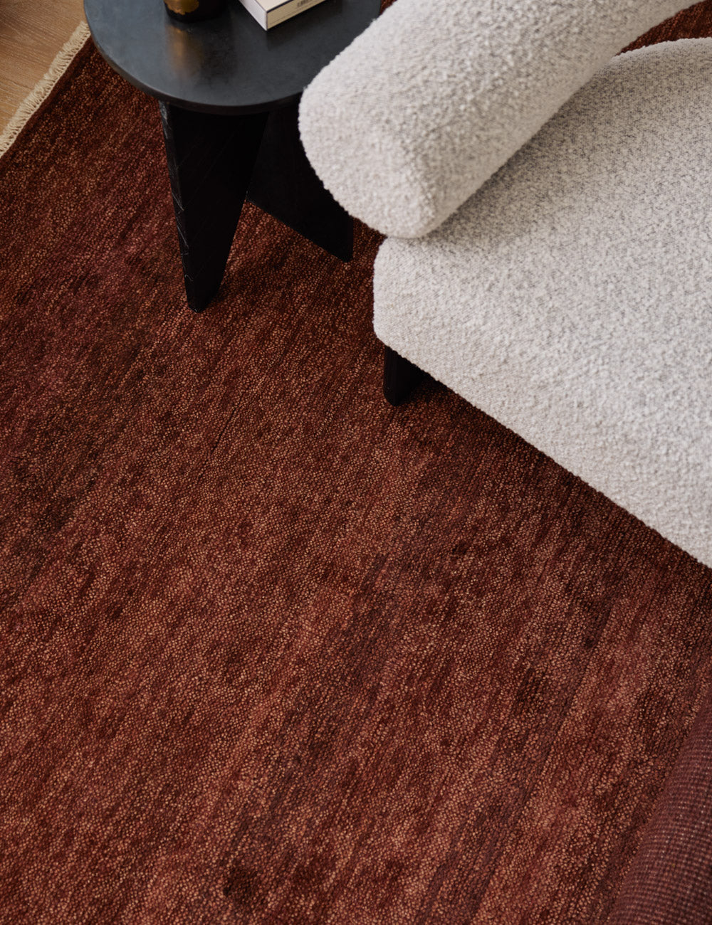 Maroon Red Luxury Hand-Knotted Artistry Texture Rug