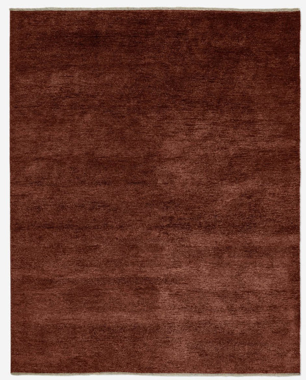 Earth Red Luxury Hand-Knotted Artistry Texture Rug