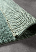 Evergreen color Hand-Knotted Wool Area Rug