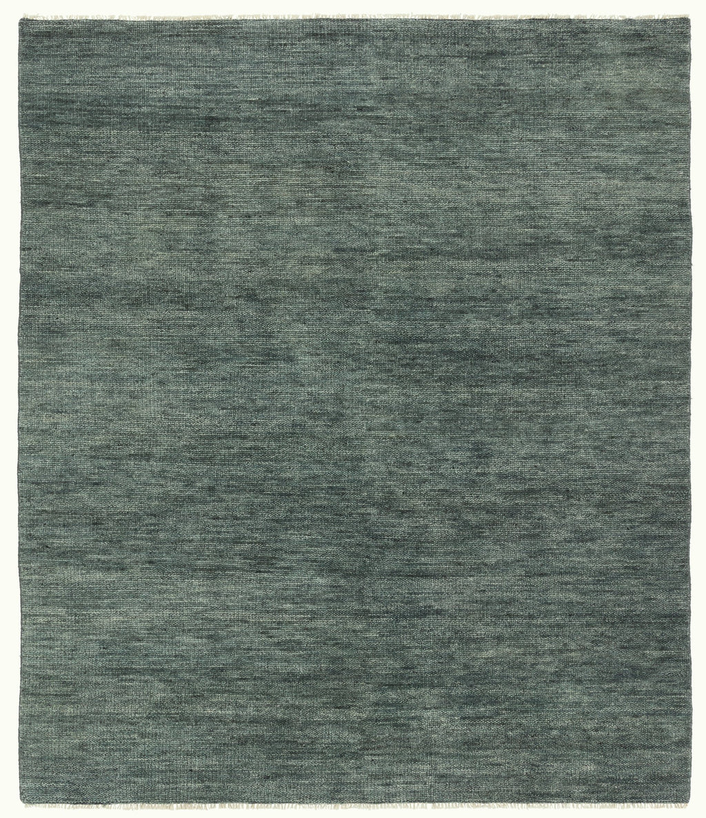 Evergreen color Hand-Knotted Wool Area Rug
