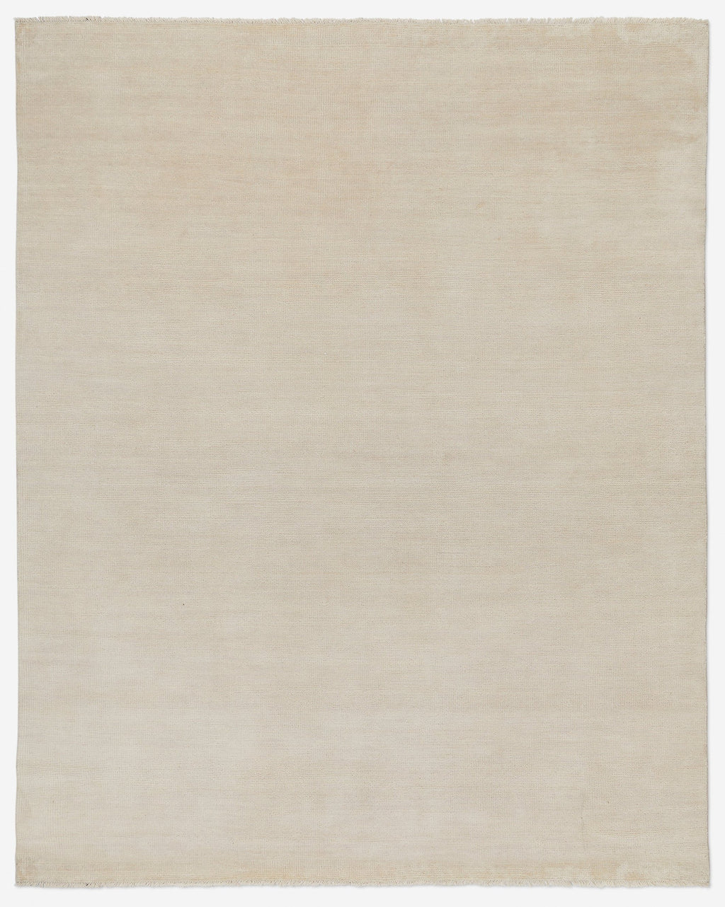 Ivory color Hand-Knotted Wool Solid Area Rug