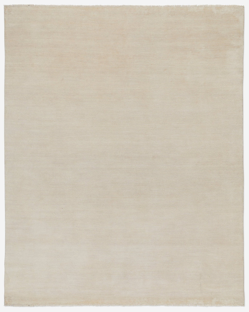 Ivory color Hand-Knotted Wool Solid Area Rug
