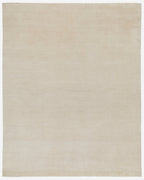 Ivory color Hand-Knotted Wool Solid Area Rug