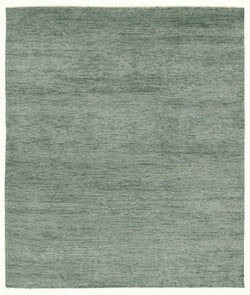 Moss Green color Hand-Knotted Wool Area Rug