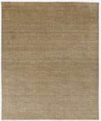 Moss Brown color Hand-Knotted Wool Area Rug