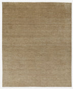 Moss Brown color Hand-Knotted Wool Area Rug