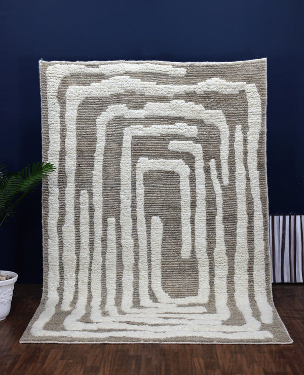 White & Beige Moroccan Rug 