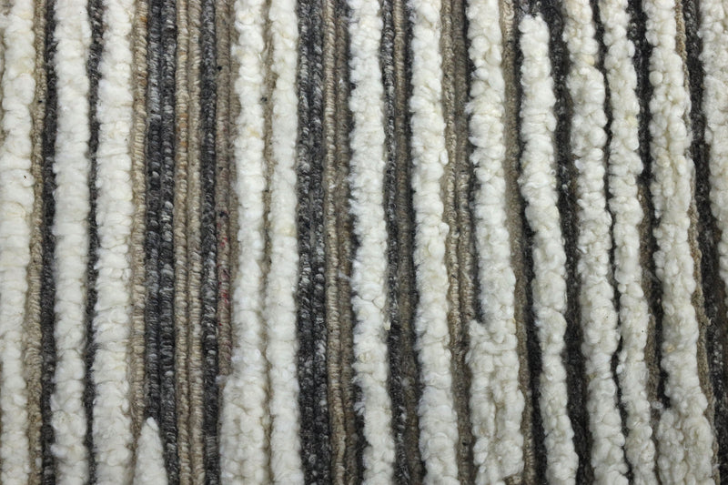 White-light Grey Moroccan Rug Hand Knotted Wool - We can Customize in any Size