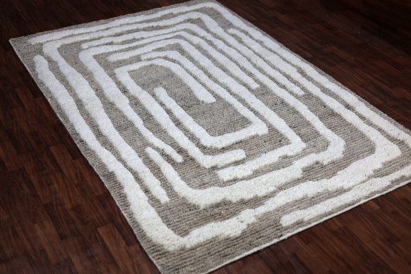 White & Beige Moroccan Rug 