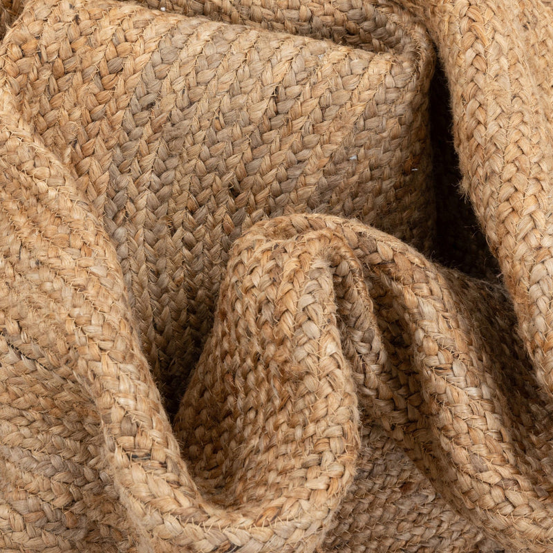 Natural hand braided bohemian jute rug