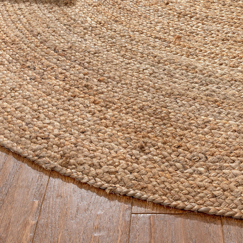 Natural hand braided bohemian jute rug