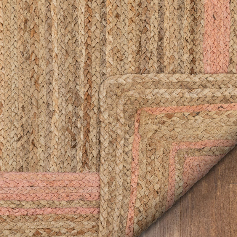 Hand Braided Pink Rug | Natural Jute Rug | ROYAL COTTAGE