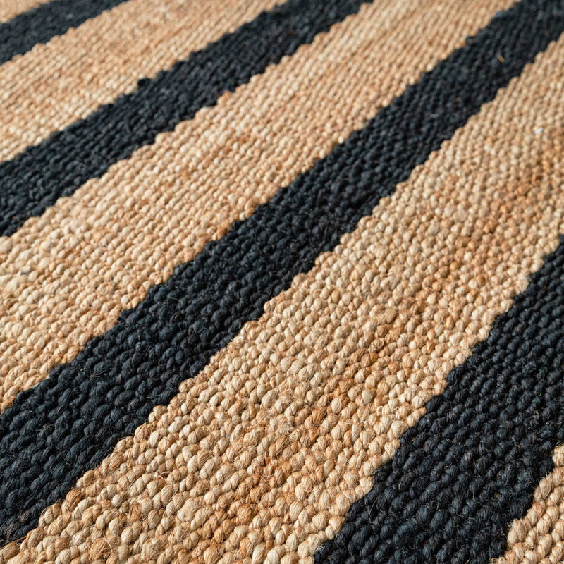 Braided & Black Jute woven Rug