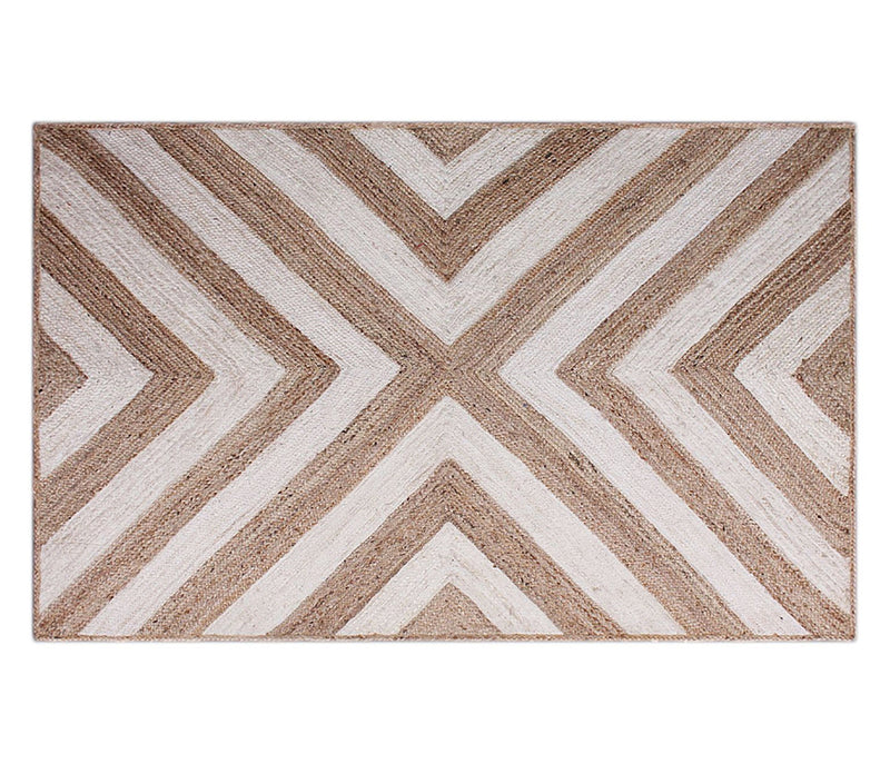 White Serenity Braided Jute Rug