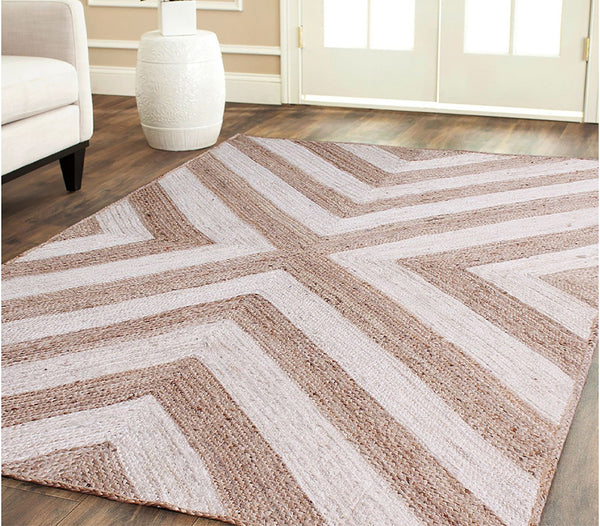 White Serenity Braided Jute Rug