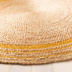 Yellow & Natural Jute Round Rug