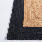 Braided Black & Natural Jute Rug