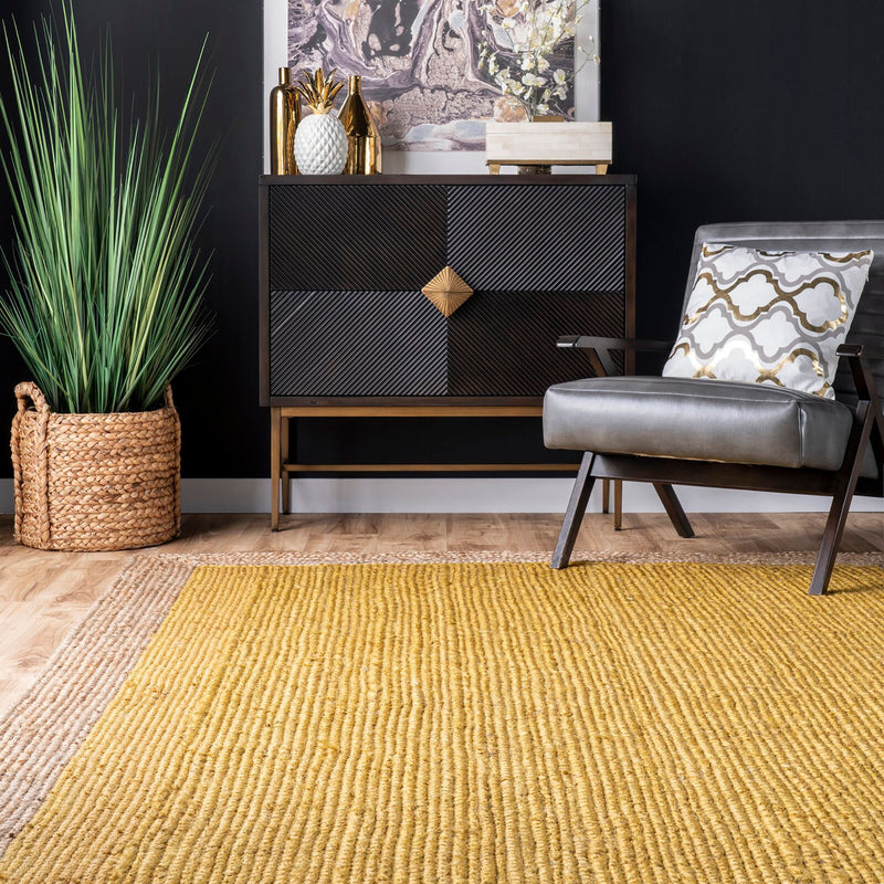 Golden Bohemian Natural Jute Rug