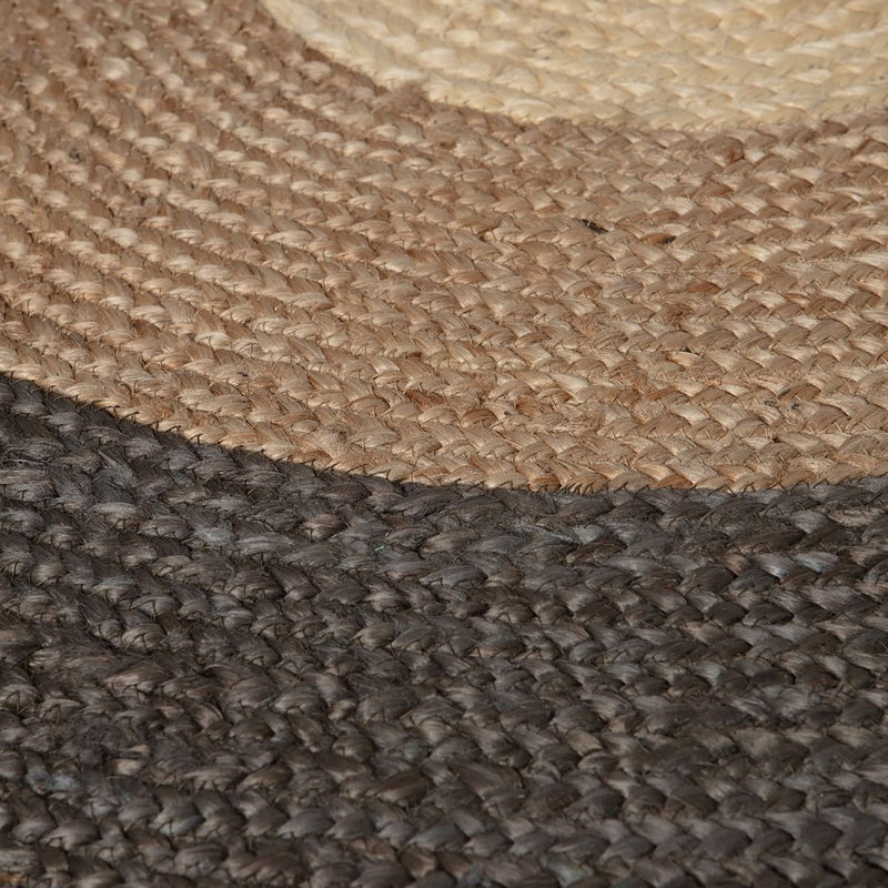 Dark Brown Hand-Woven Jute Round Rug