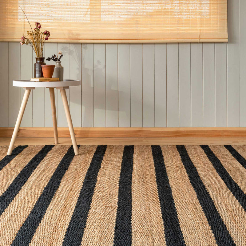 Braided & Black Woven Rug | Jute Woven Rug | ROYAL COTTAGE