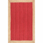 Braided Red & Natural Jute Rug