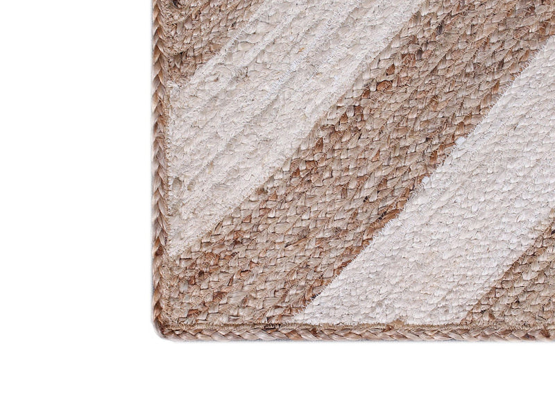 White Serenity Braided Jute Rug