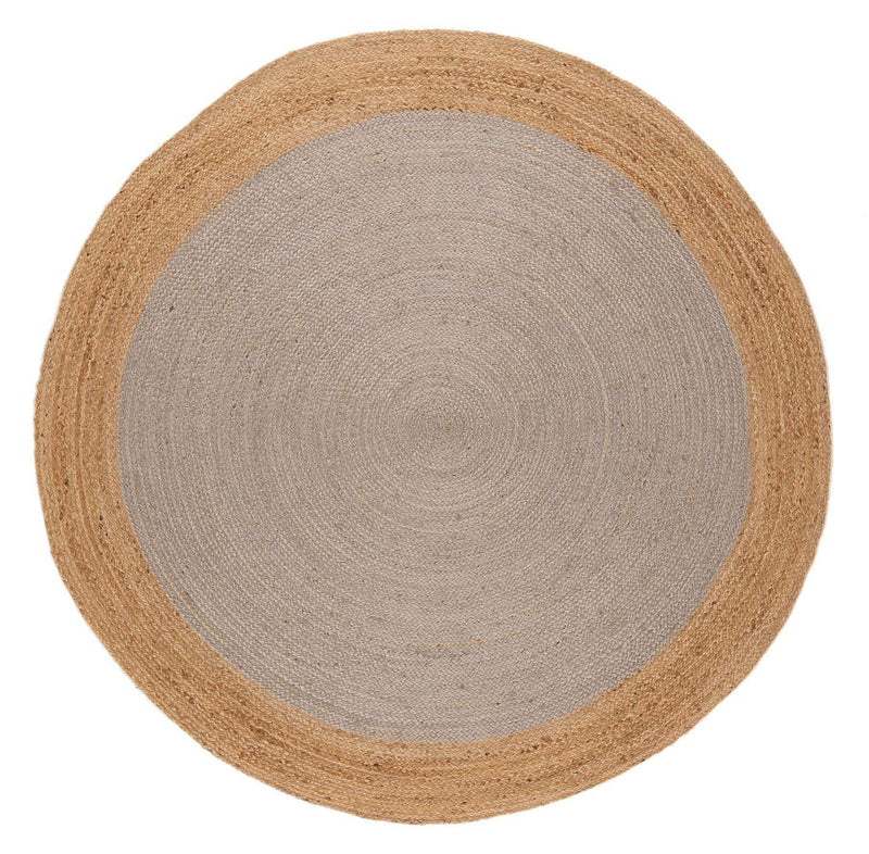 Orange & Natural Jute Round Rug