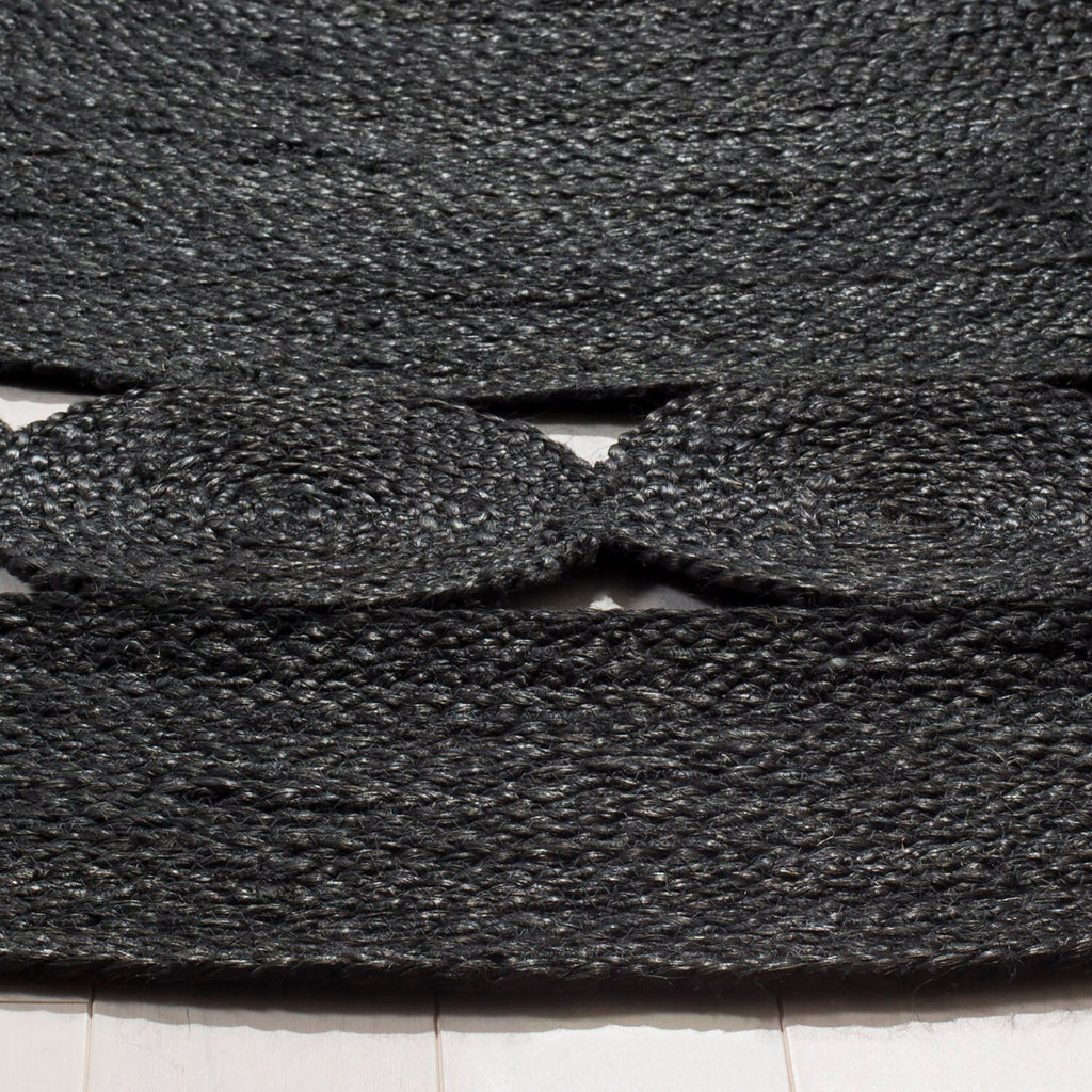 Stylish Black Round Rug | Braided Jute Area Rug | ROYAL COTTAGE