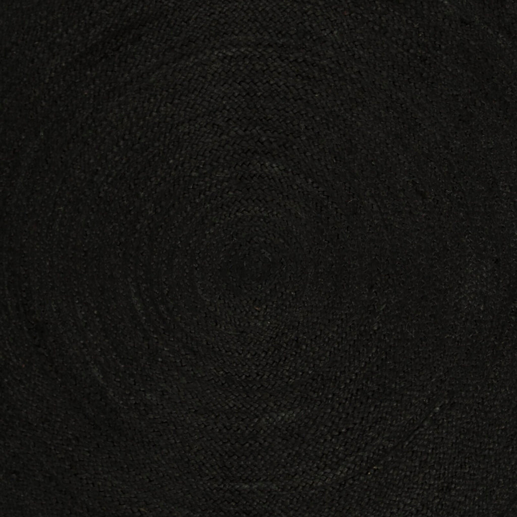Black Jute Braided Round Rug