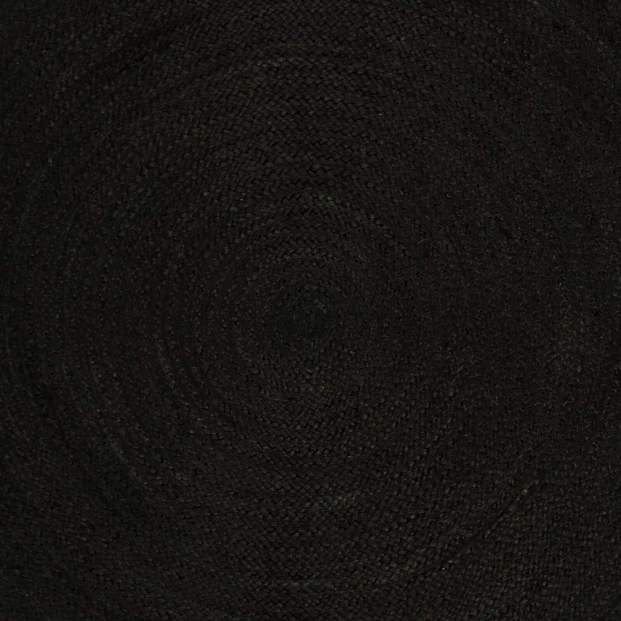Black Jute Braided Round Rug