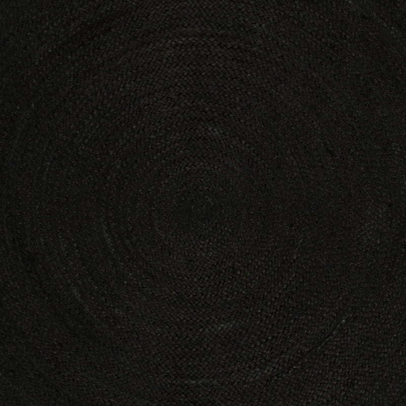 Black Jute Braided Round Rug