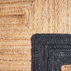 Braided Black & Natural Jute Rug