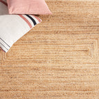 Braided Black & Natural Jute Rug