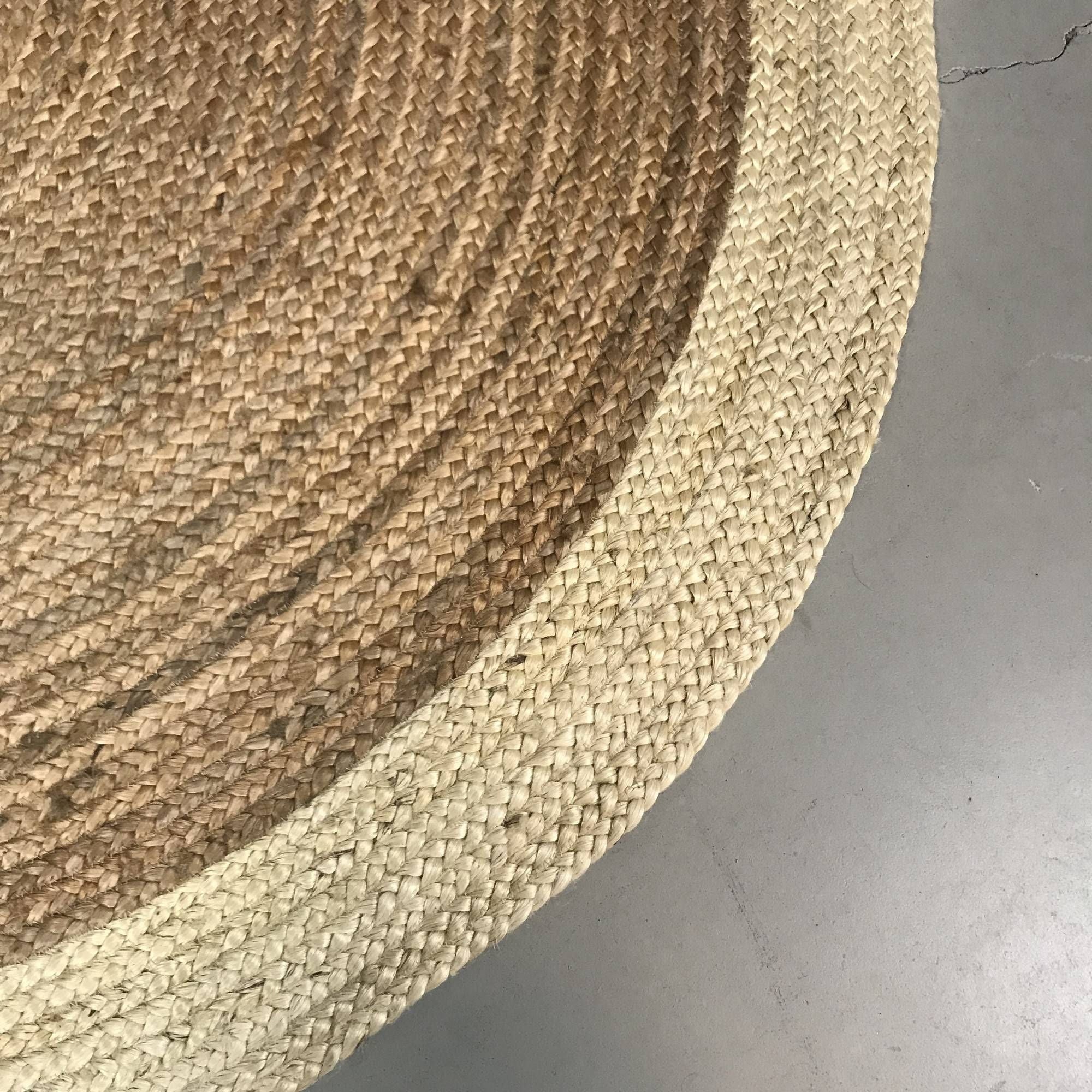 White Border with Natural color Jute Rug