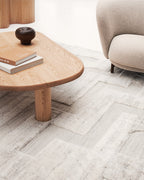 White Moroccan Hand Knotted Wool Rug