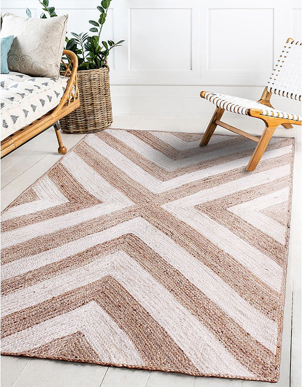 White Serenity Braided Jute Rug