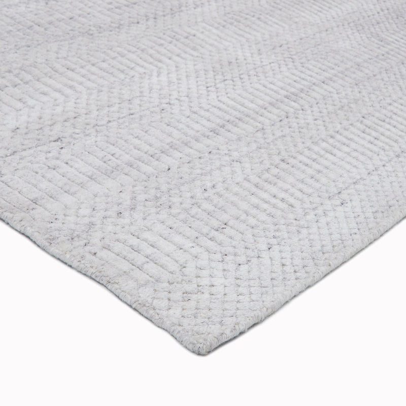 White Viscose Silk Rug