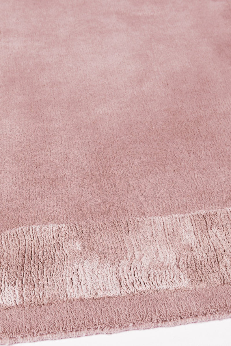 Rose Pink Handmade Wool & Viscose Rug