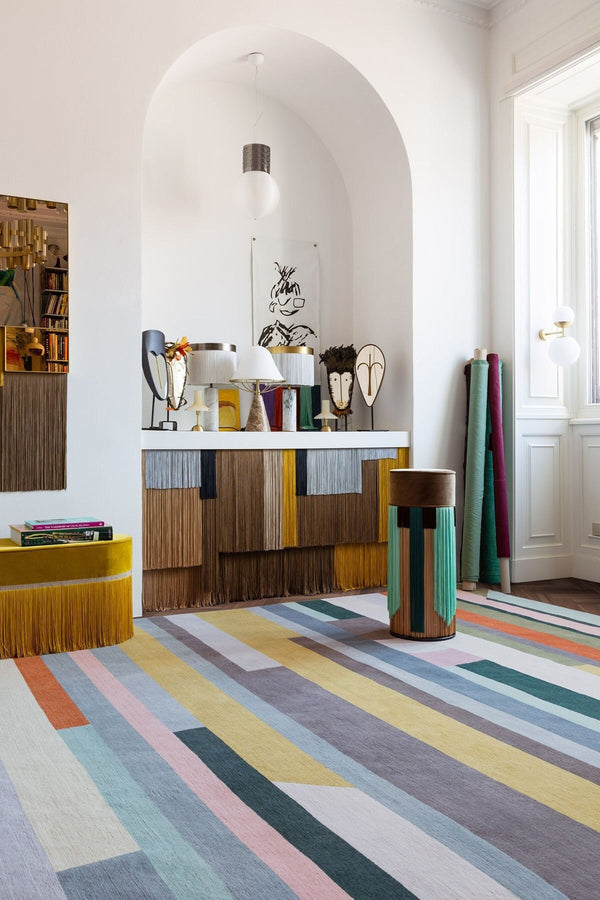 Multicolor Stripe Premium Wool Rug