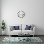 Premium Green Viscose Silk Blocks Rug, Silk Rug