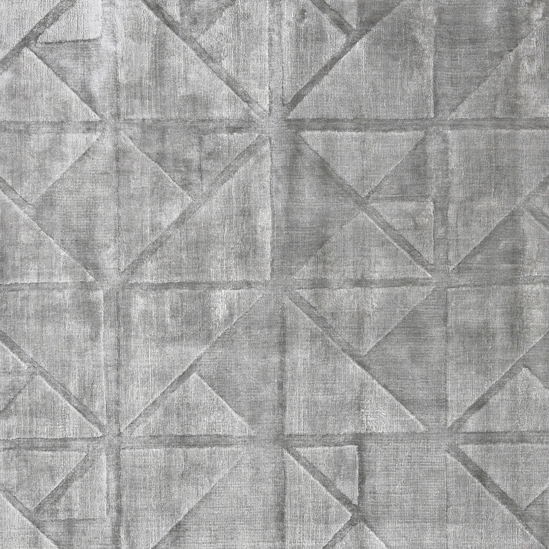 Luxury Silver Viscose Silk Blocks Rug