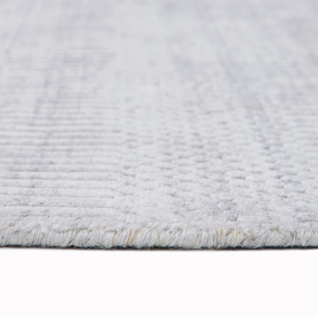 White Viscose Silk Rug
