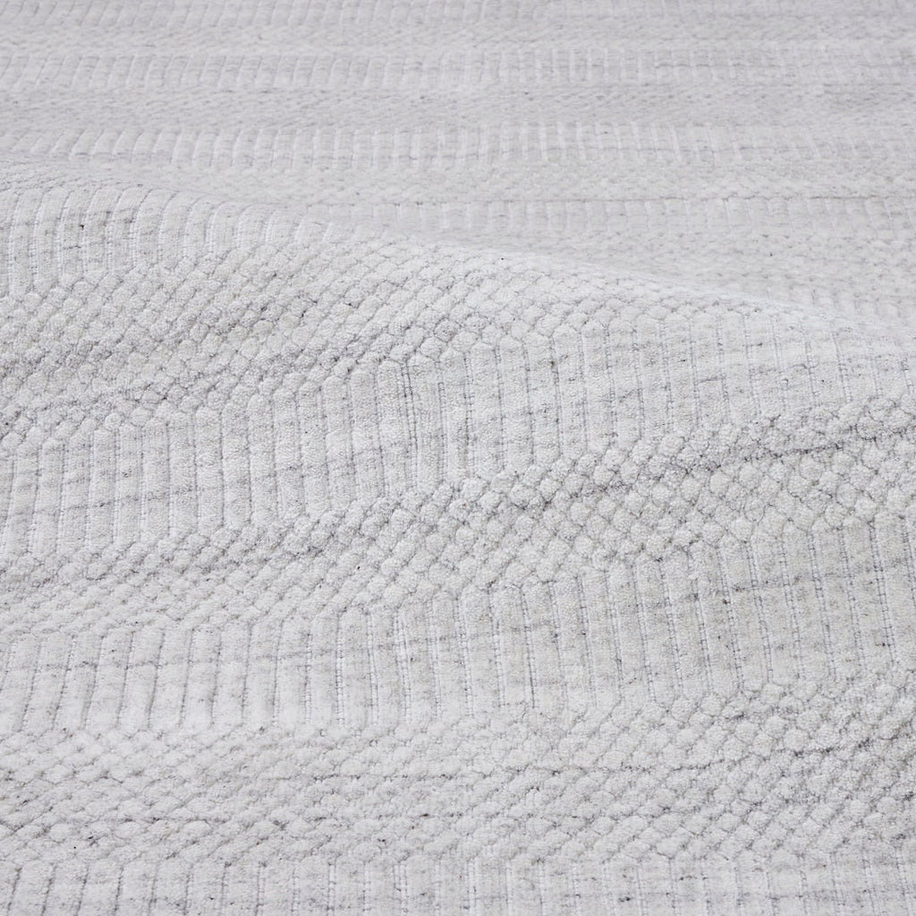 White Viscose Silk Rug