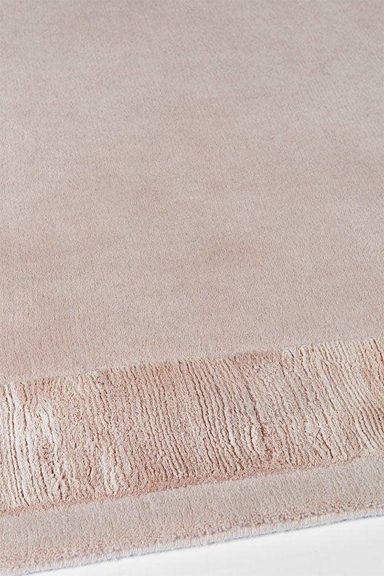 Pastel Pink Handmade Wool & Viscose Rug